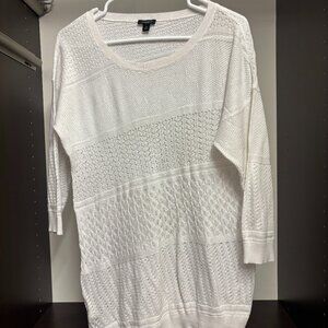 Ann Taylor Asymmetrical White Sweater Size Medium